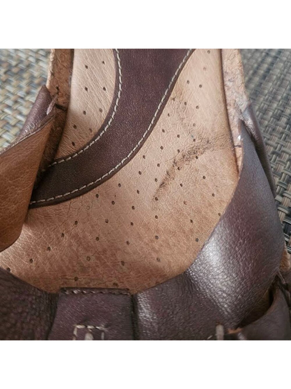CLARKS ARTISAN ALAMDA bronze metallic leather cork wedge sandals 9M - Picture 8 of 10